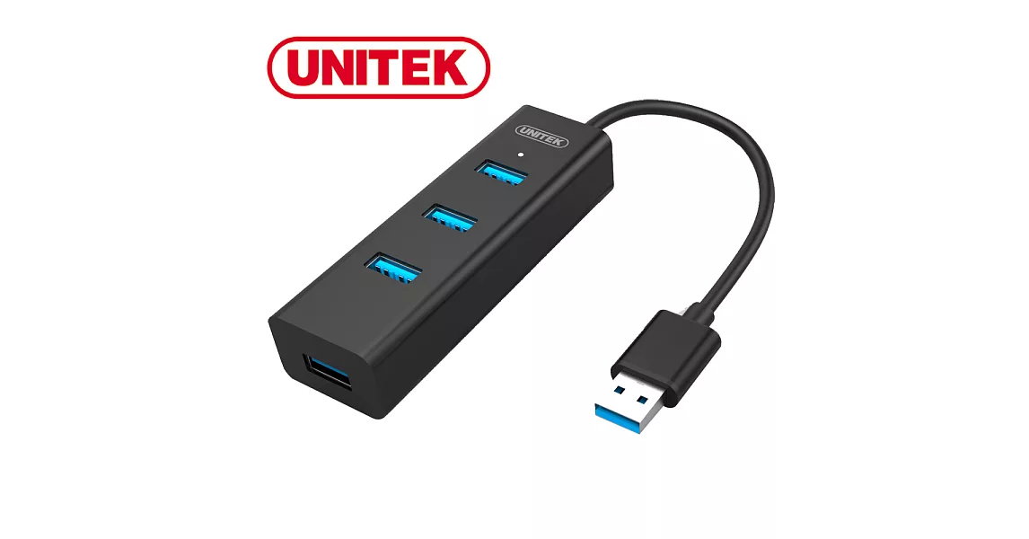 UNITEK 優越者4PORT高速USB3.0HUB集線器黑色