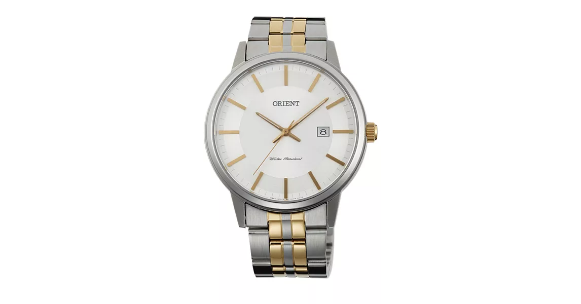 ORIENT 東方錶 WJFUNG8002W PAIR系列簡約優雅藍寶石鏡面石英對錶 - 白金