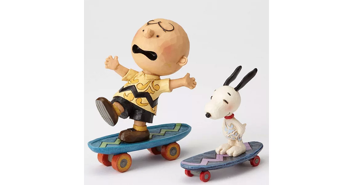 《Enesco精品雕塑》SNOOPY與查理布朗趣味滑板塑像-Skateboarding Buddies(Peanuts by Jim Shore)