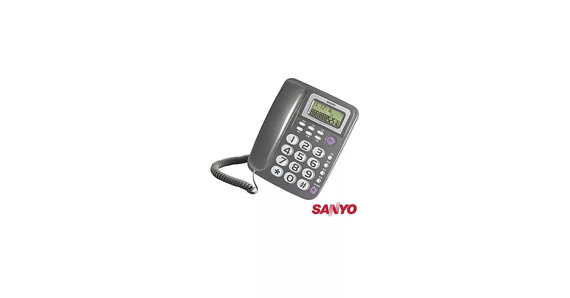 三洋 SANYO 來電超大鈴聲 免持撥號 顯示型 有線電話 TEL-991 三色可選鐵灰色