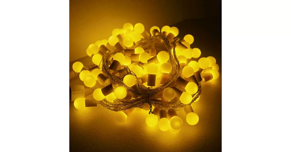 聖誕燈100燈LED圓球珍珠燈串(插電式/暖白光透明線/ 附控制器跳機)(高亮度又省電)YS-XSLED100017