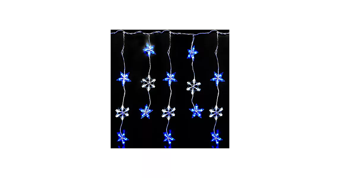 聖誕燈LED燈100燈星星雪花造型窗簾燈(附控制器跳機)YS-XSLED100001