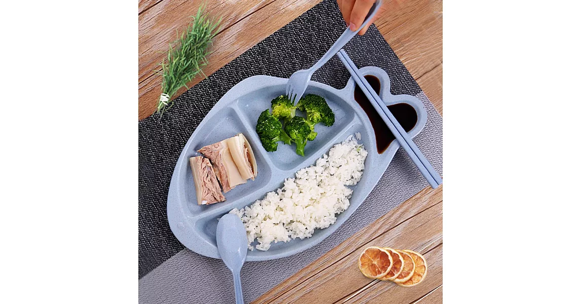 【Homely Zakka】麥趣食光健康環保小麥魚型分隔餐盤(優惠不挑色2入組)