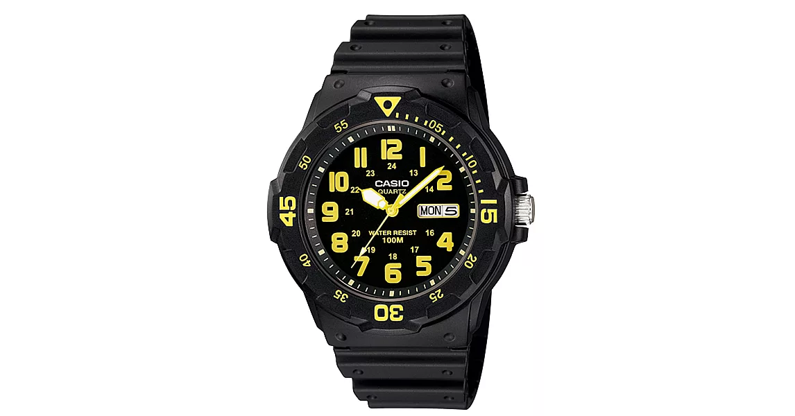 CASIO 卡西歐 MRW-200H 時尚低調系列防水運動手錶 - 9B 螢光黃
