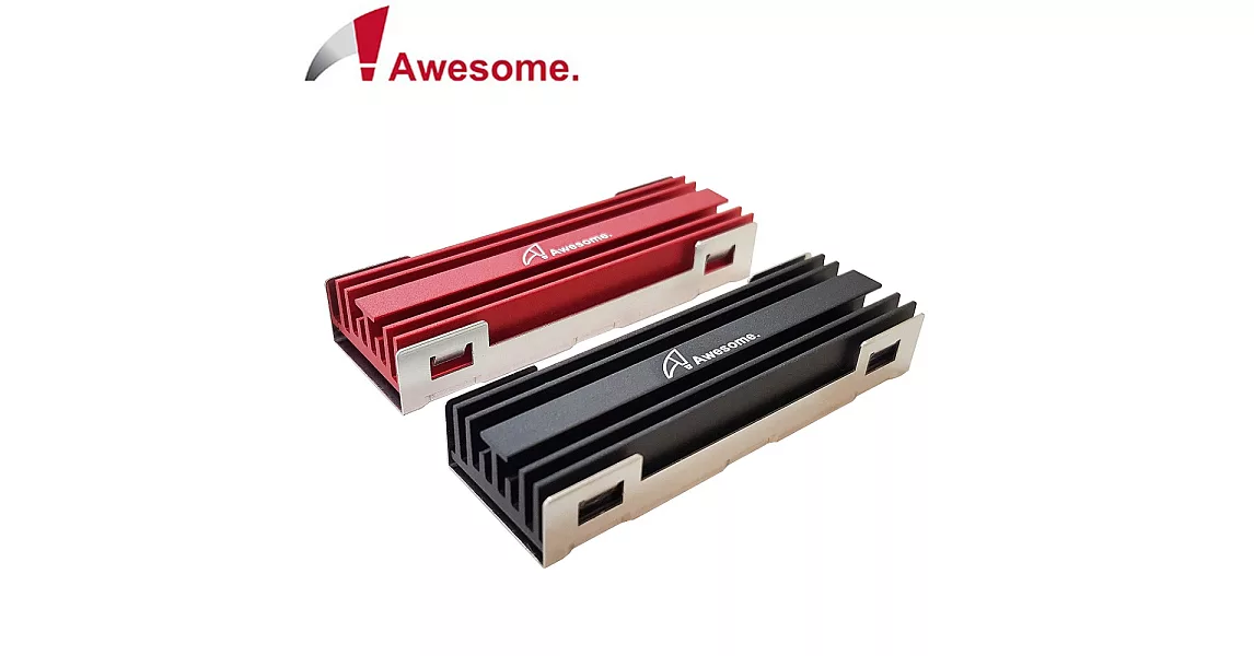 Awesome M.2 SSD NGFF 2280散熱片(紅/黑)－AWD-MCS01黑色
