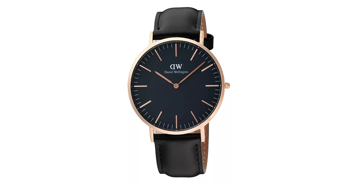 DW Daniel Wellington Classic Black 經典皮帶錶-DW00100127/40mm