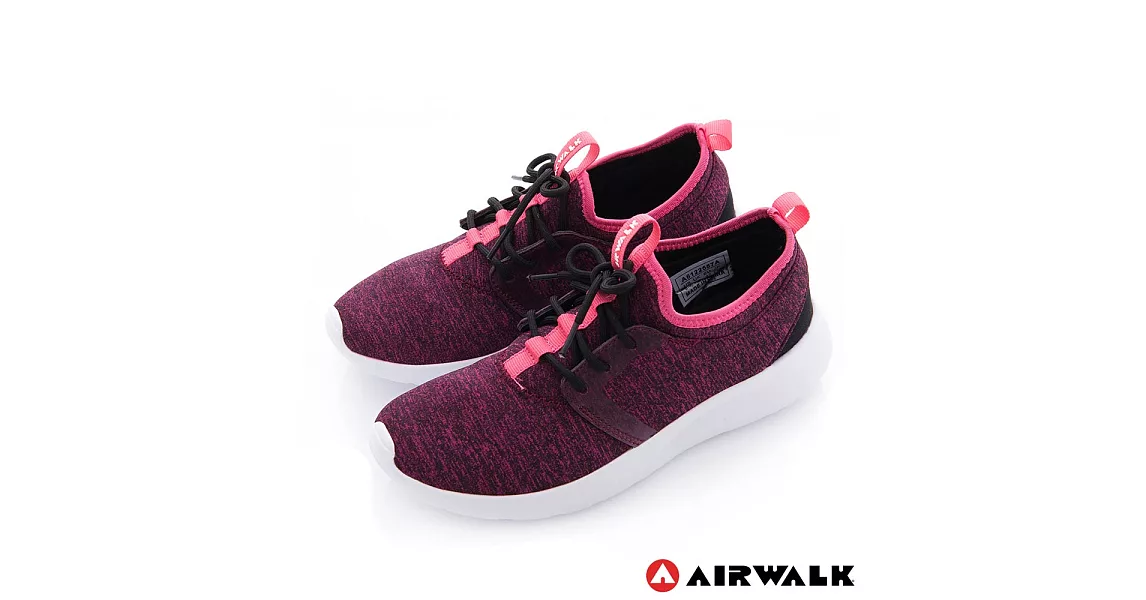 AIRWALK(女)- 跳跳馬 萊卡布面高底彈力運動鞋5.5紅