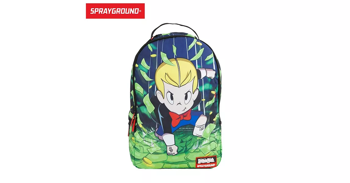 【SPRAYGROUND】DLX COLLABS 聯名系列 Richie Rich Super Powers 財神當家超能力潮流筆電後背包