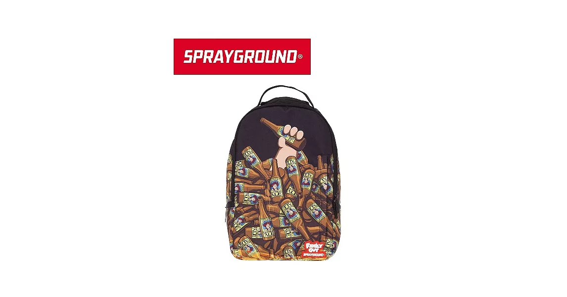 【SPRAYGROUND】DLX COLLABS 聯名系列 Family Guy Pat Bottles Stacked 蓋酷家族喝啤酒潮流筆電後背包