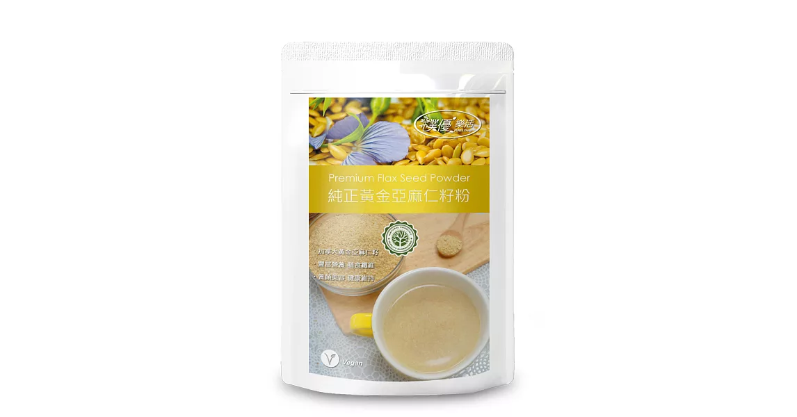 【樸優樂活】100%黃金亞麻仁籽粉(400g/包)X4件組