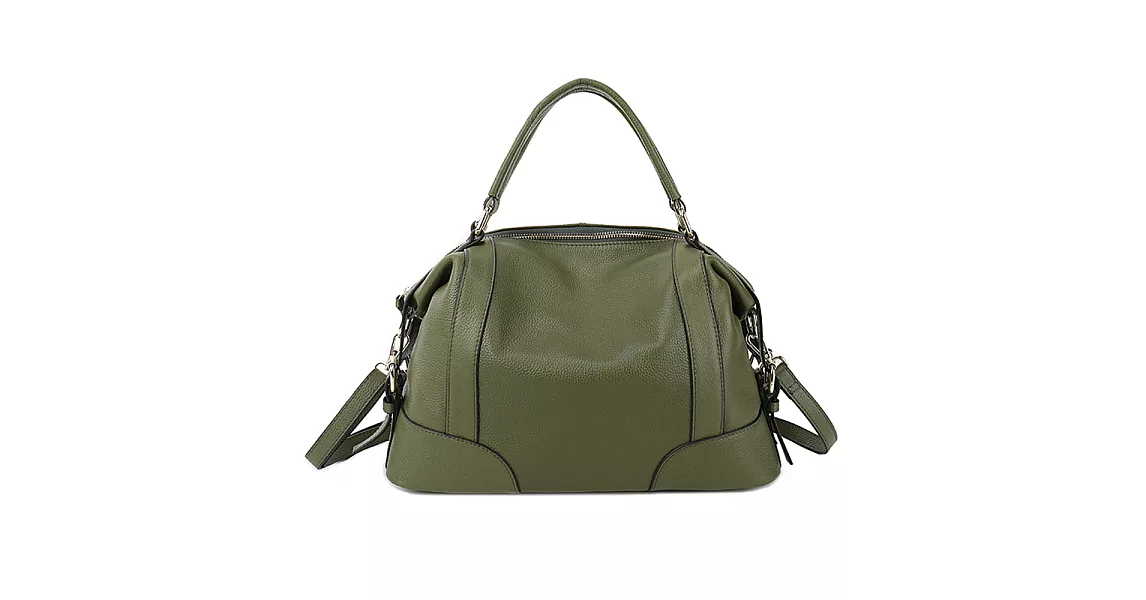 預購【O-ni O-ni】真皮新款手提包女士行旅側肩包HWBH-P222(4色可選)墨綠色