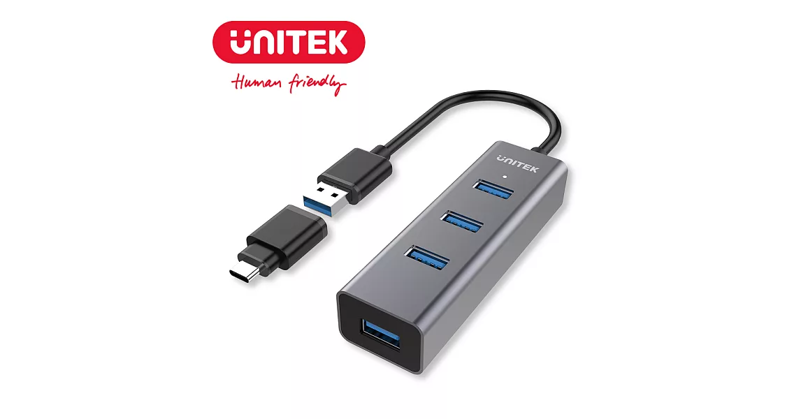 UNITEK 優越者Type-C+A 4埠USB3.0 HUB集線器