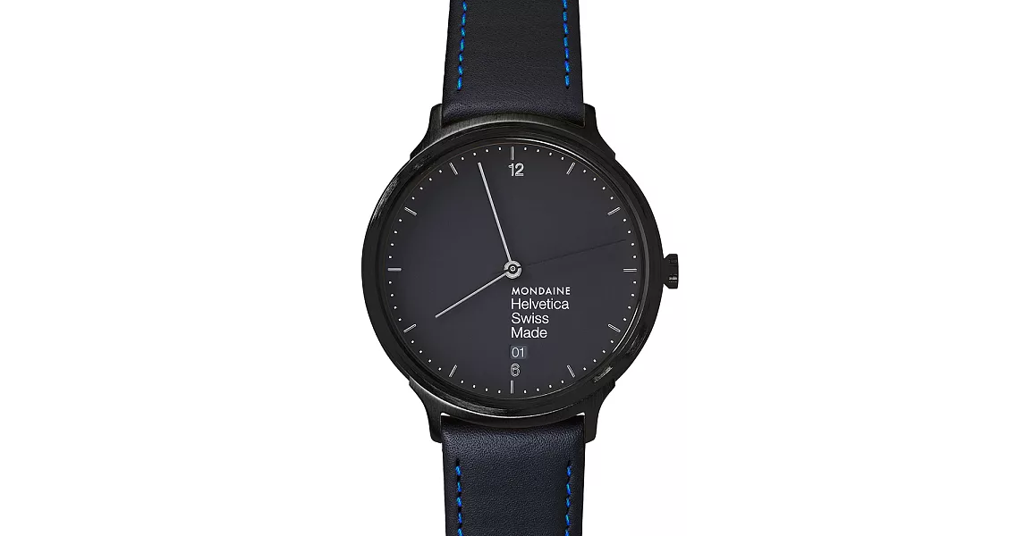 MONDAINE 瑞士國鐵Helvetica NY Edition紐約限量版-藍/38mm