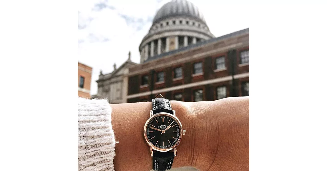 Camden Watch｜NO24系列 純英國血統 玫瑰金時尚品味真皮腕錶