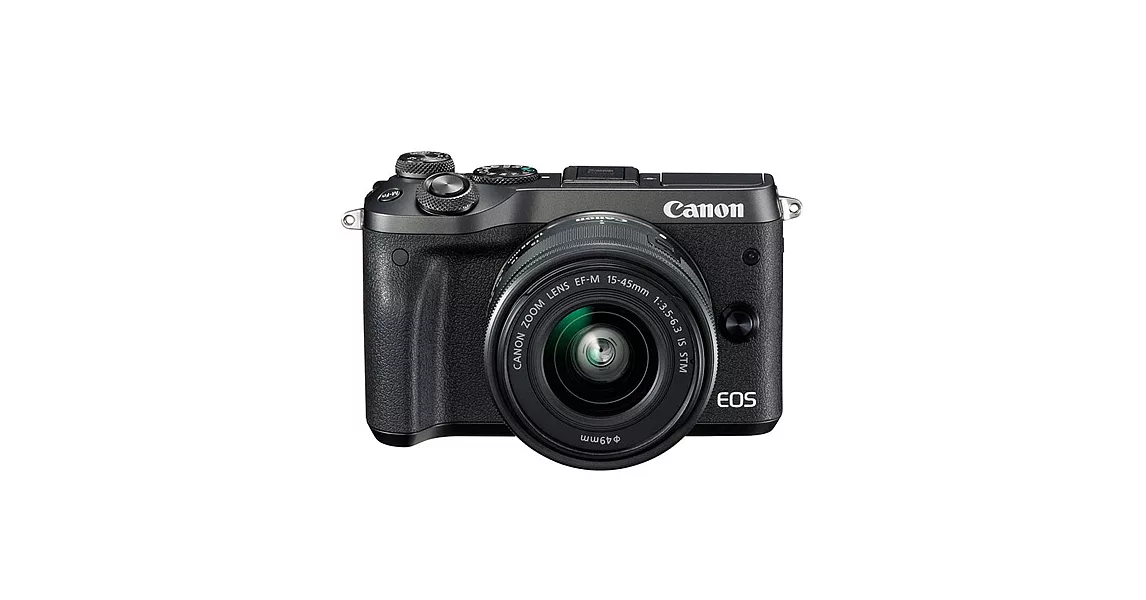 Canon EOS M6 15-45mm F3.5-6.3 IS STM(公司貨)-加送32G記憶卡+吹球拭鏡筆組+保護鏡-黑色
