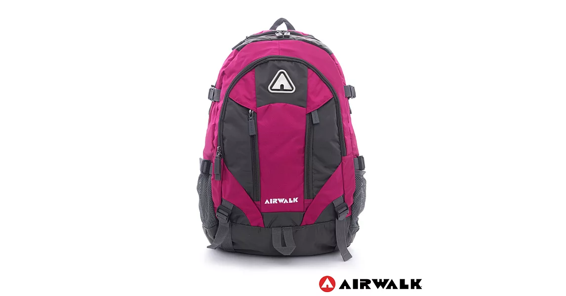 AIRWALK -攻頂 大容量雙層筆電登山後背包桃紅