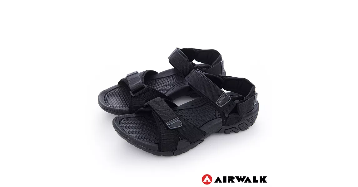 AIRWALK(男) - 小野人 越野戶外輕量防滑涼鞋US9黑