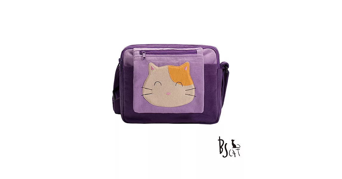 ABS貝斯貓 可愛貓咪拼布 肩背包 斜背包 88-193紫