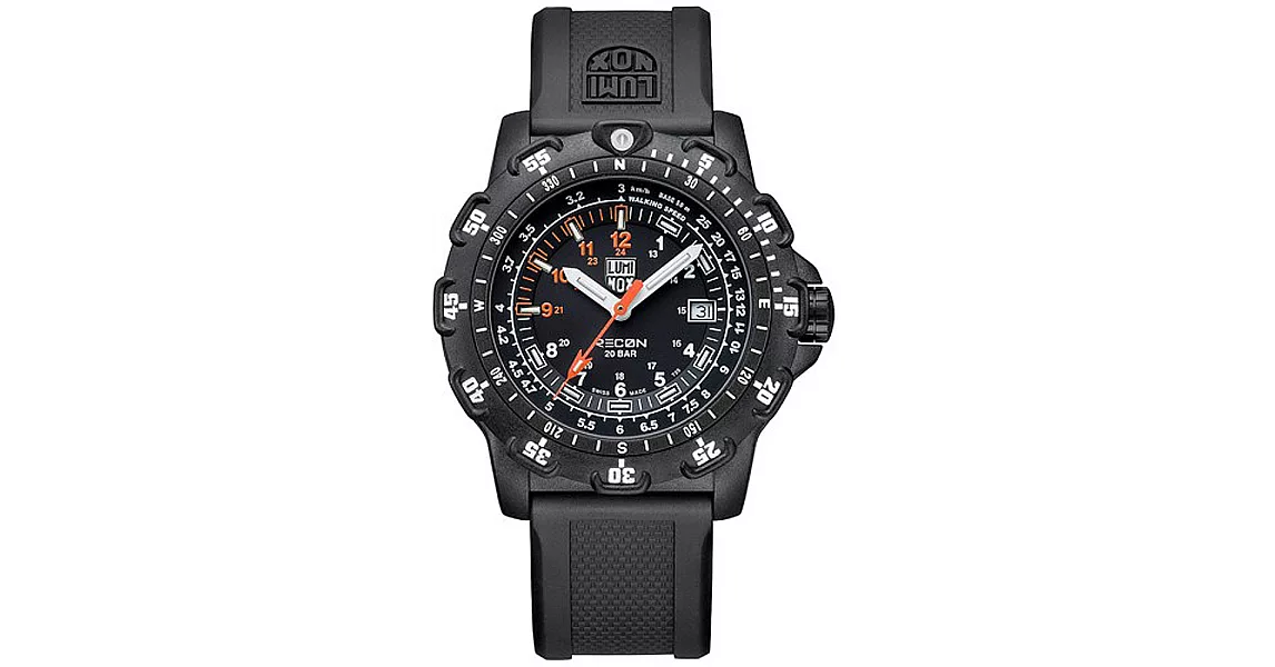 LUMINOX 雷明時RECON 系列偵查部隊運動錶--黑x白時標/45mm