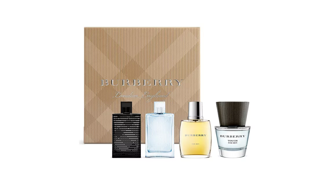 BURBERRY 經典男性香氛小香禮盒(四入)(5mlX3+4.5mlX1)-公司貨