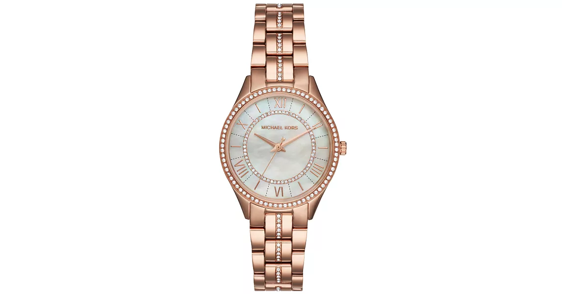 Michael Kors 朔月鳴聲晶鑽時尚腕錶-MK3716
