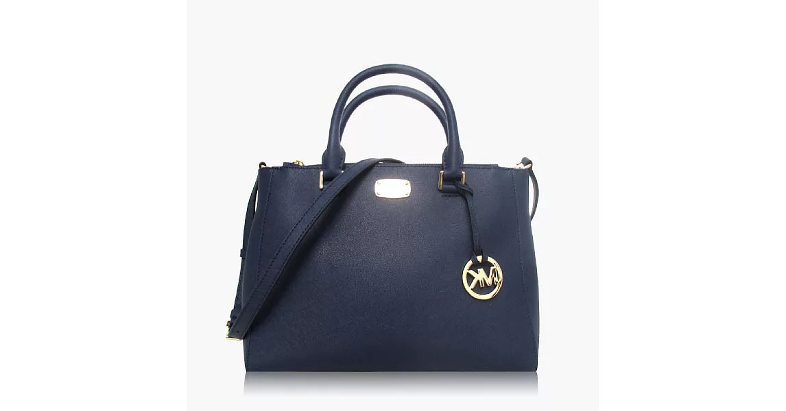 【MICHAEL KORS 多種背法】防刮皮革 / 肩背 / 斜背兩用包_深藍