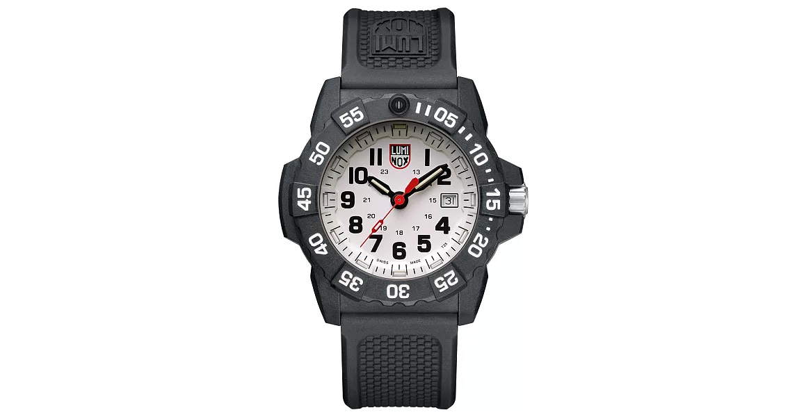 LUMINOX 雷明時NAVY SEAL 3500全新海豹2代系列腕錶-白x黑時標/45mm A3507
