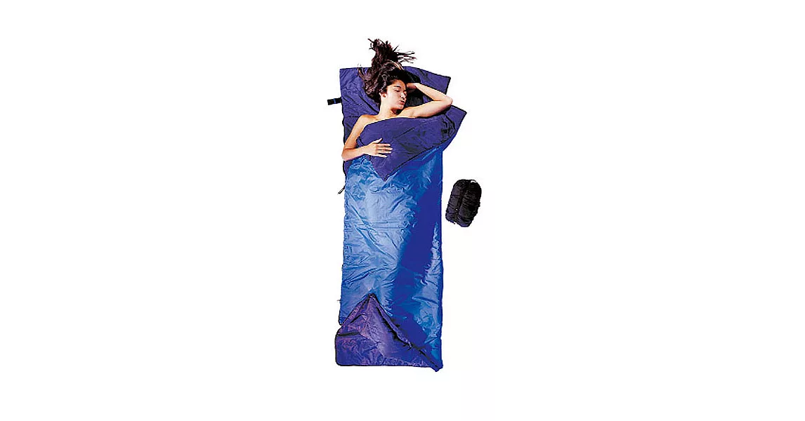【COCOON奧地利舒適睡眠旅用配件】夏季超蠶絲混紡埃及棉輕量透氣睡袋(加大款) - 藍