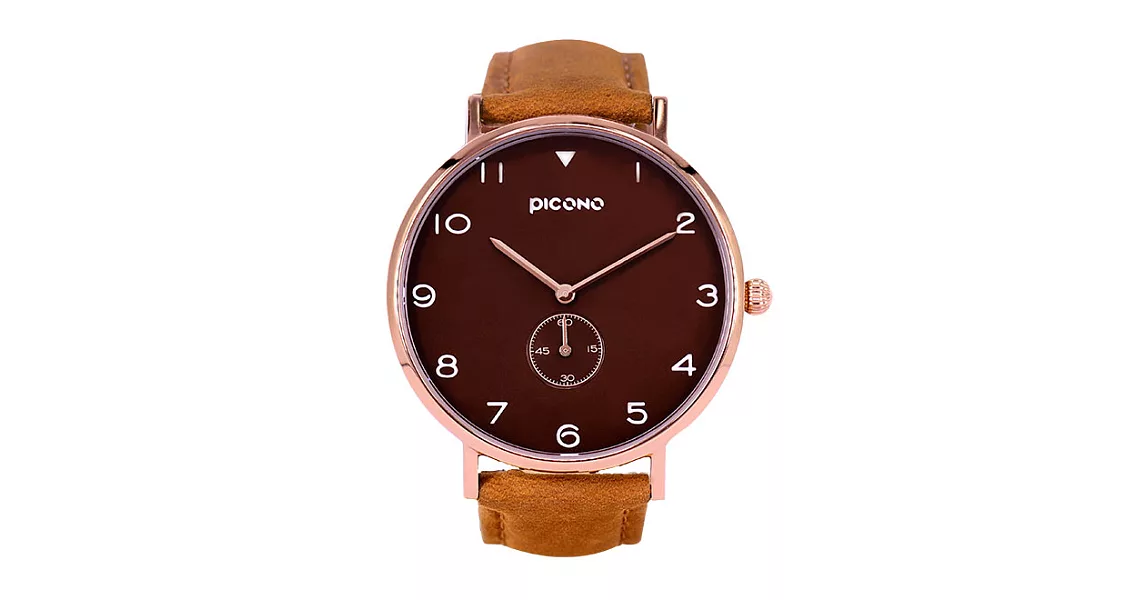 PICONO SPY S 系列 輕薄真皮錶帶中性錶- / YS-7203棕色