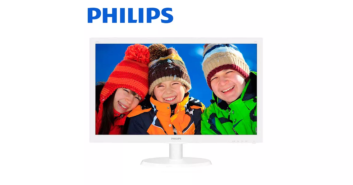 PHILIPS 223V5LHSW (白) 22型LED寬液晶螢幕顯示器無