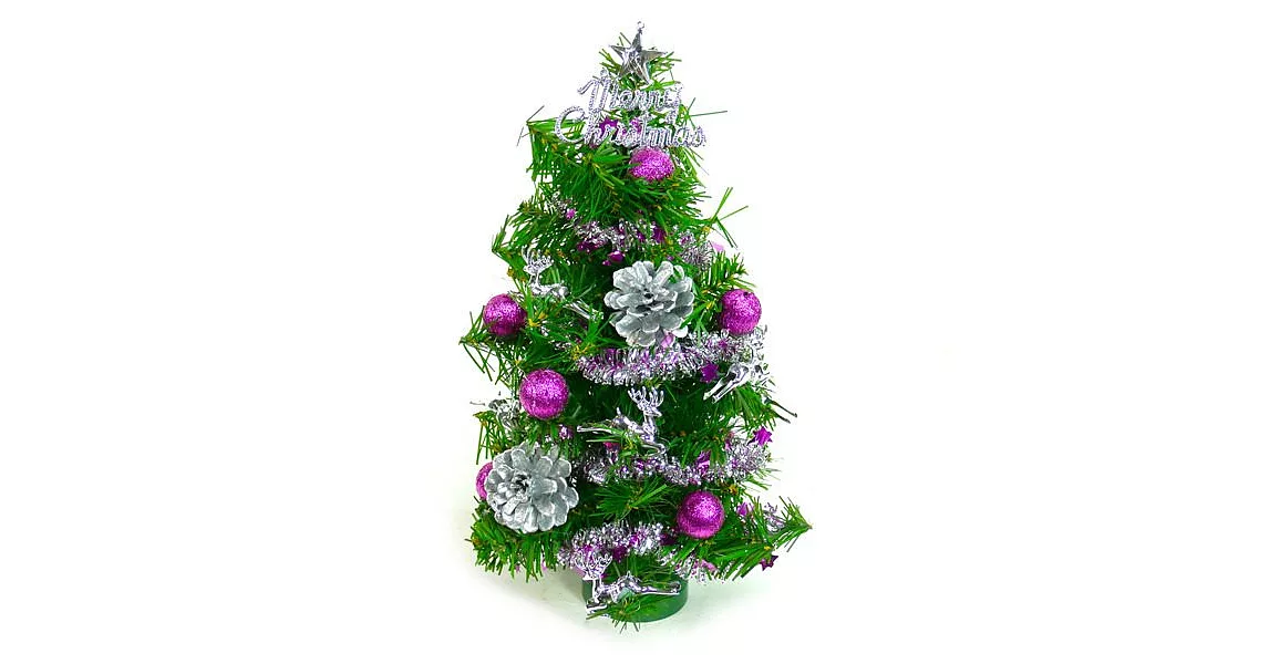 台灣製迷你1呎/1尺(30cm)裝飾綠色聖誕樹（銀紫色系)YS-GT10004銀紫色系