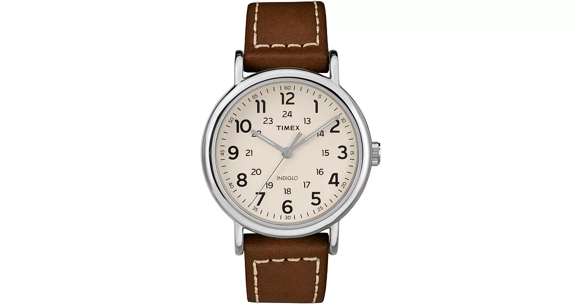 TIMEX 天美時 Weekender 週末系列 復刻手錶 (白/咖啡 TXTW2R42400)