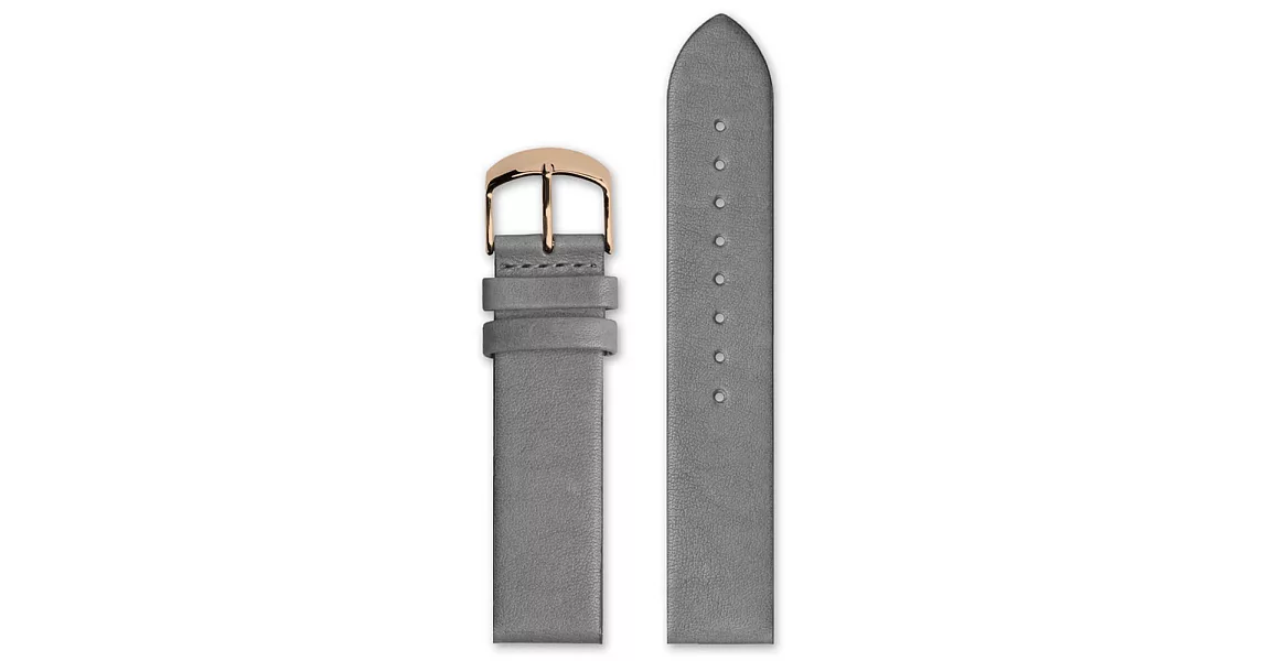HYPERGRAND皮革錶帶 - 20mm - 灰色小牛皮(玫瑰金釦)