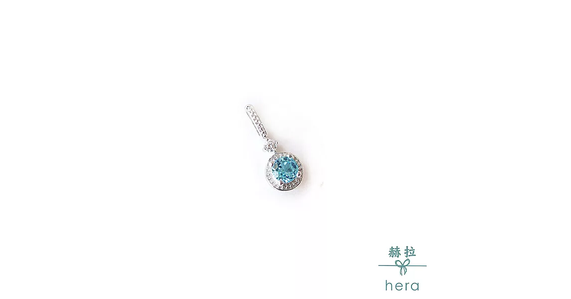 【Hera】滿鑽圓形切面寶石純銀項鍊/2款拓帕石