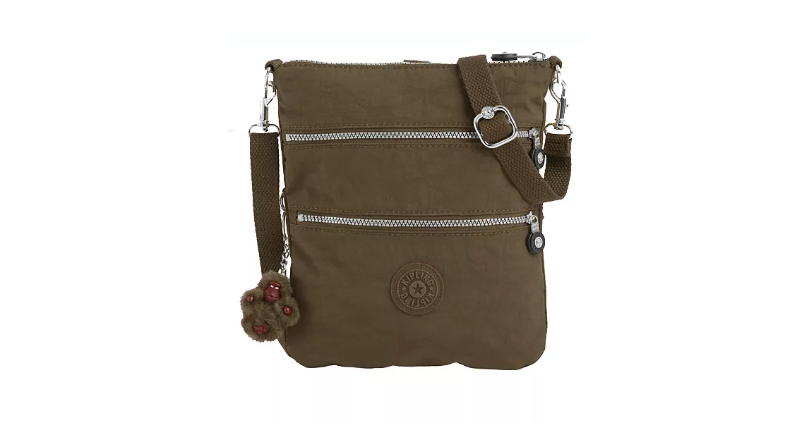 KIPLING 三拉鍊側肩/斜肩包-橄欖綠 (現貨+預購)橄欖綠