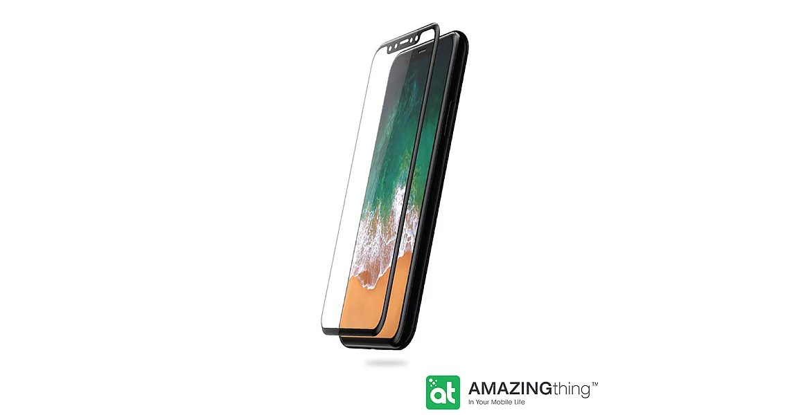 AMAZINGthing Apple iPhone X 滿版3D曲面全鋼化玻璃保護貼(0.3mm)透明