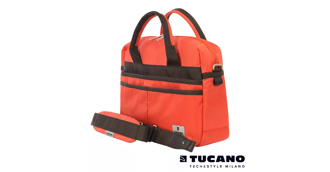 TUCANO Shine 多功能手提肩背二用電腦包 13吋適用-橘