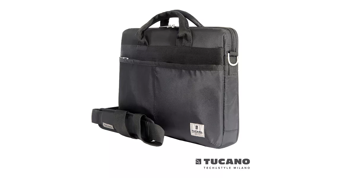 TUCANO Shine slim 15.6吋薄型輕便手提肩背二用電腦包-黑