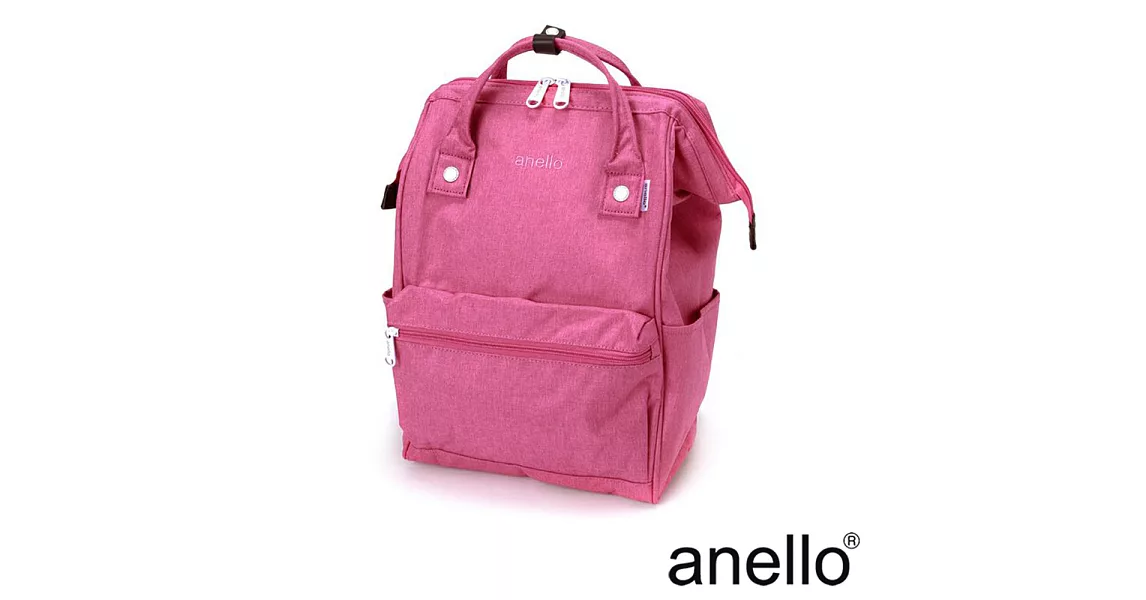 【日本正版anello】高雅混色紋理 刺繡LOGO後背包《粉紅色PI》L尺寸