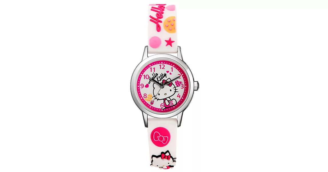 Hello Kitty 玩樂星球造型腕錶-白