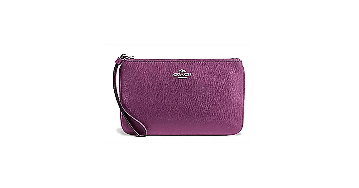 COACH 素面皮革手拿包-紫色 (現貨+預購)紫色