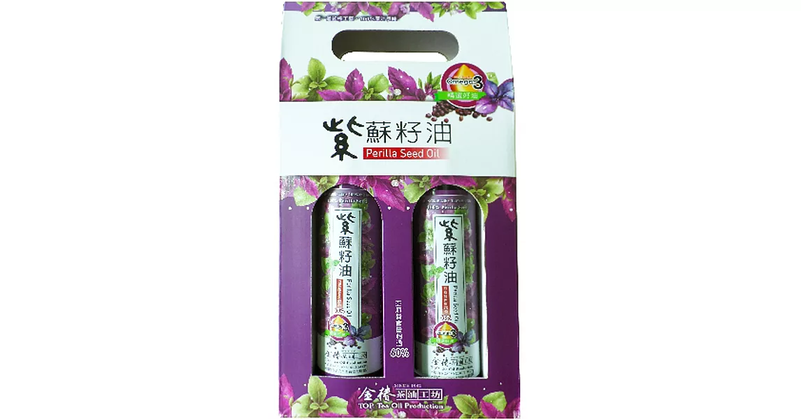 金椿紫蘇籽油禮盒1入組(250ml*2瓶/入)