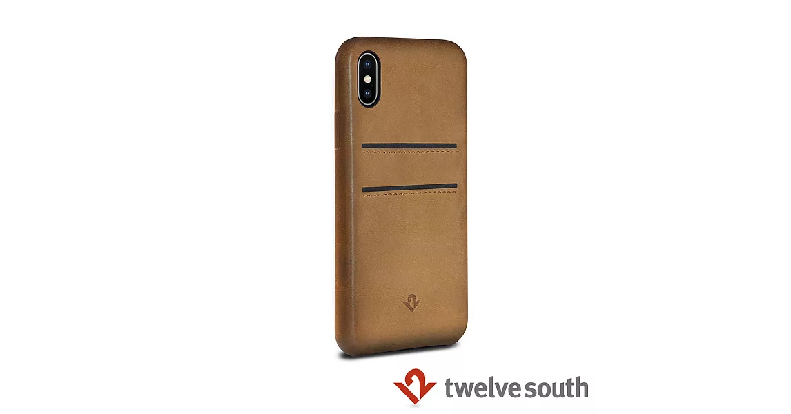 Twelve South Relaxed Leather iPhone X 卡夾皮革保護背蓋 (邑棕棕)