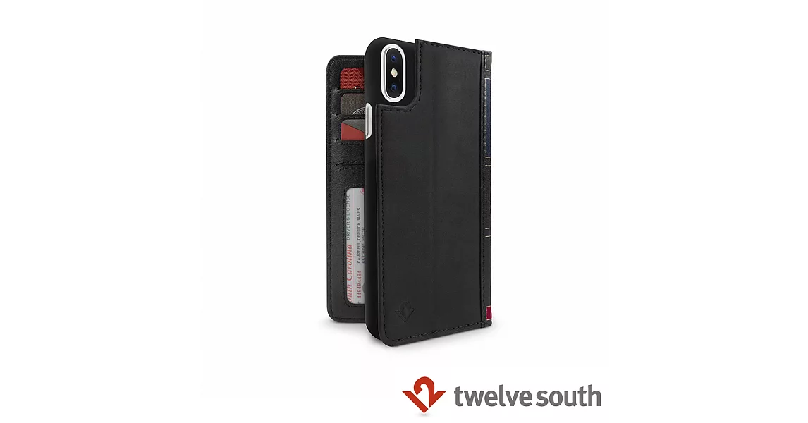 Twelve South BookBook iPhone X 復古書仿舊皮革保護套 (黑色)