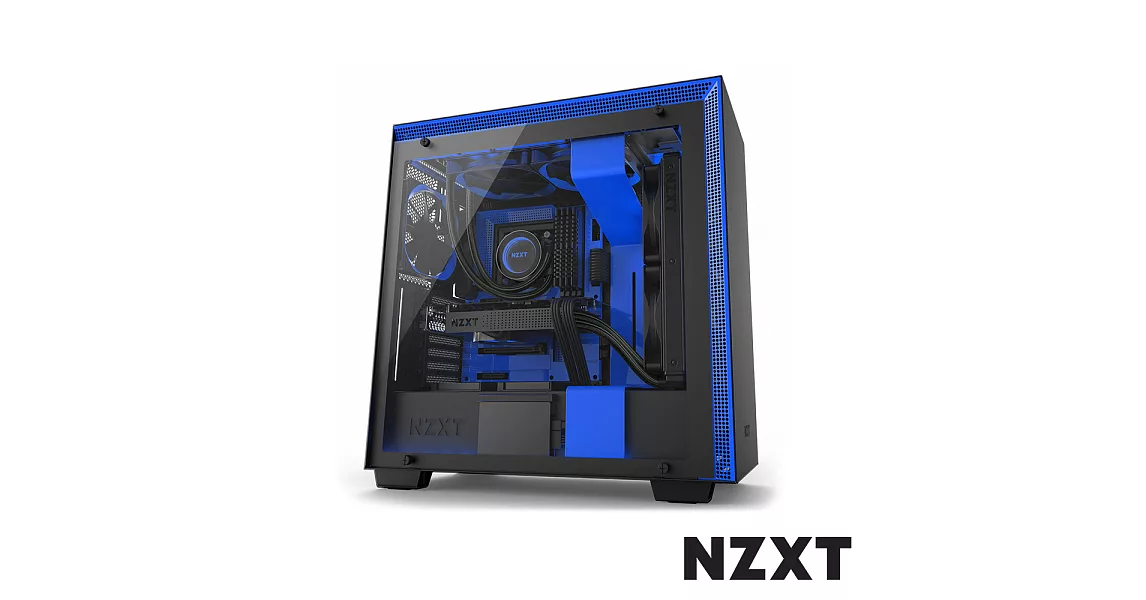 【NZXT 恩傑】H700i 智慧型電腦機殼黑藍色