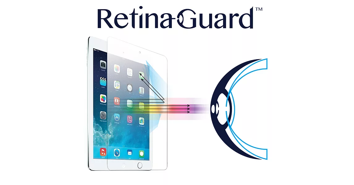 RetinaGuard 視網盾 iPad Air 2 眼睛防護 防藍光保護膜(白框款)白框款