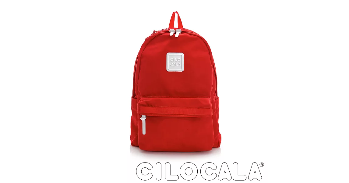 【CILOCALA】亮彩尼龍防潑水後背包 (大)紅色