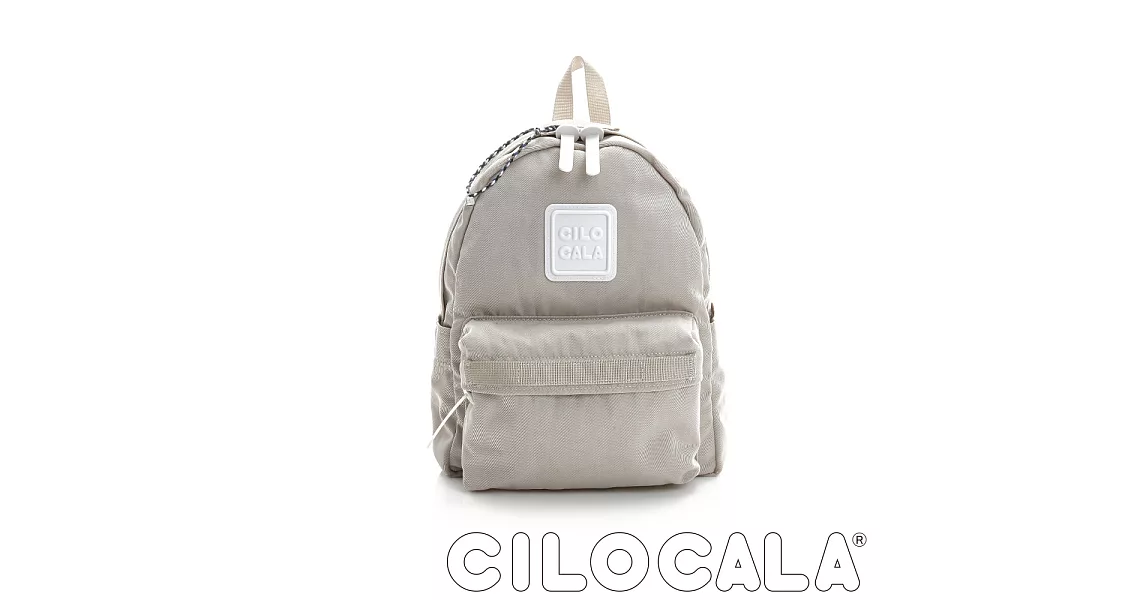 【CILOCALA】亮彩尼龍防潑水後背包 (中)米色