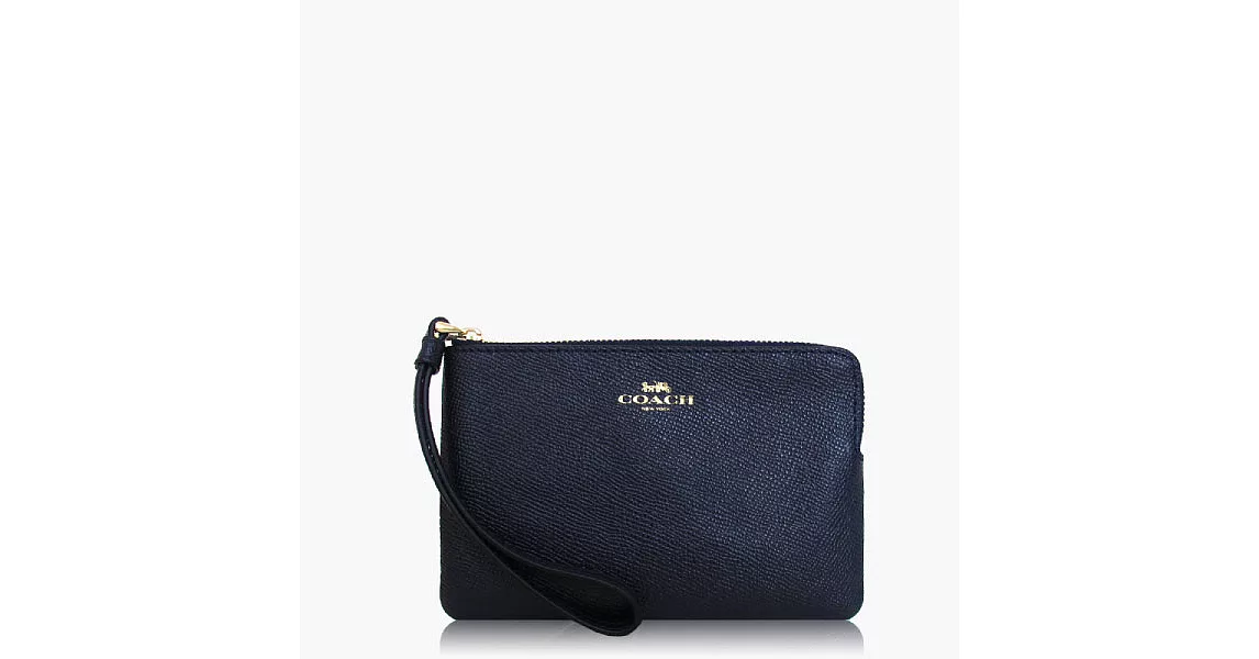 【COACH 攜帶便利】皮革 / 零錢收納 / 手拿包(小款)_深藍