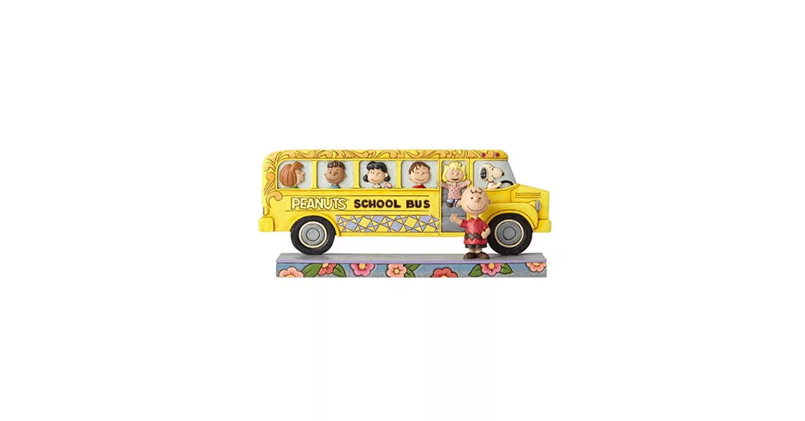 《Enesco精品雕塑》SNOOPY花生漫畫好朋友校車塑像-School Bus Buddies(Peanuts by Jim Shore)